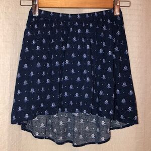 abercrombie M High Low Floral Navy White Floral Skirt